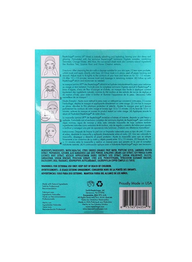 Repechage Lamina Lift Hydrating Seaweed Face Mask Cotton Sheet Mask For All Skin Types 5 Pack - Image 5