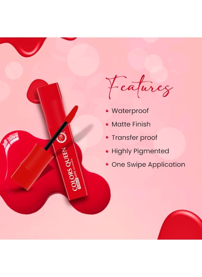 COLORS QUEEN Totally Matte Liquid Lipstick Intense Color Payoff Lightweight Comfortable One Swipe Long Lasting Non Transfer Women 11 - Rosewood 7.5g  - Image 3