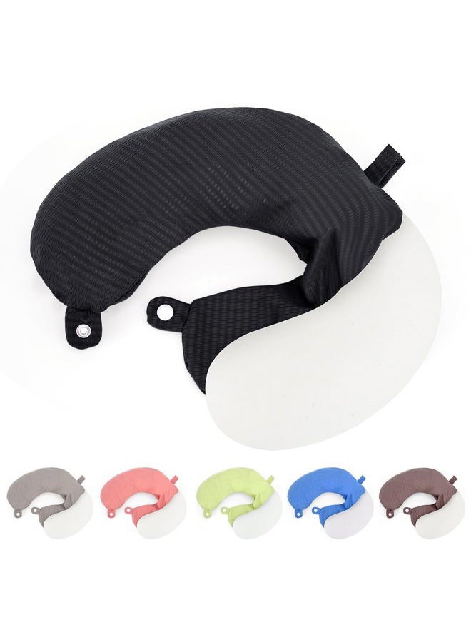 Zebrabox Travel Neck Pillow Cover U Shape Necks Pillows Case Replacement Covers Soft and Smooth Black (ONLY Pillow Cover, No Filler) - Image 1