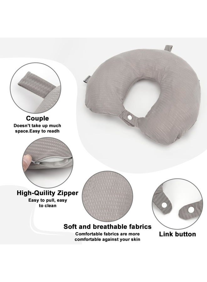 Zebrabox Travel Neck Pillow Cover U Shape Necks Pillows Case Replacement Covers Soft and Smooth Black (ONLY Pillow Cover, No Filler) - Image 3