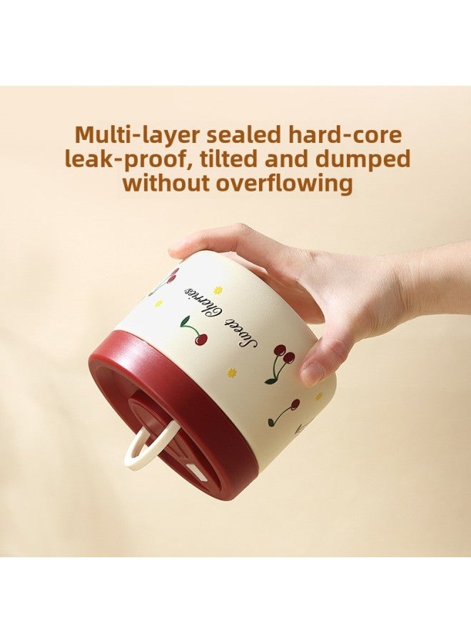 Vacuum Independent Sealed Leak-proof Stainless Steel 304 Cherry Insulated Lunch Box Portable Lunch Box For Students And Office Staff-Specifications:Portable Tableware Two-piece Set - Image 4