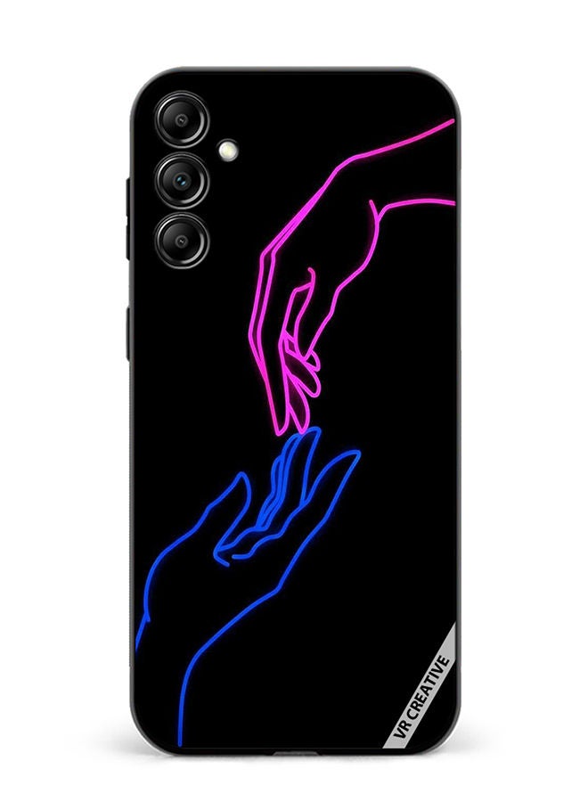 VR CREATIVE Protective Case Cover For Samsung Galaxy A54 Hands In Neon Lights Design Multicolour - Image 1