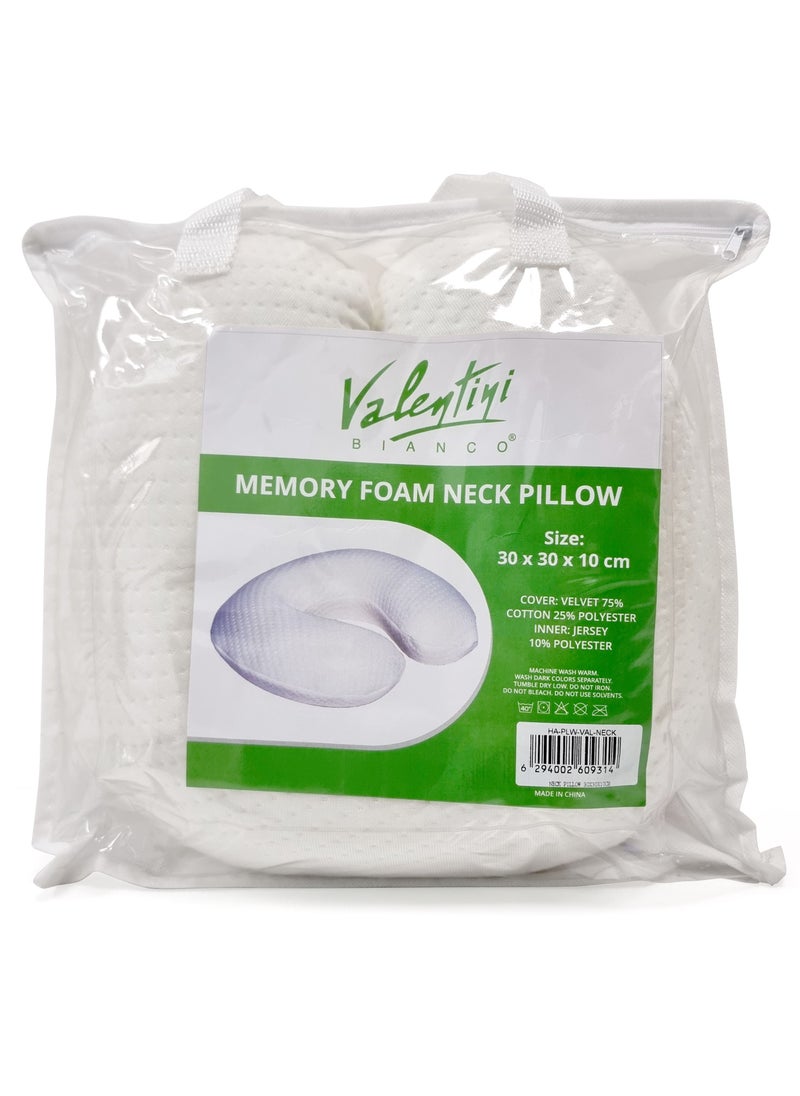 Valentini Memory Foam Neck Pillow, 30 x 30 x 10 cm, White  - Image 2