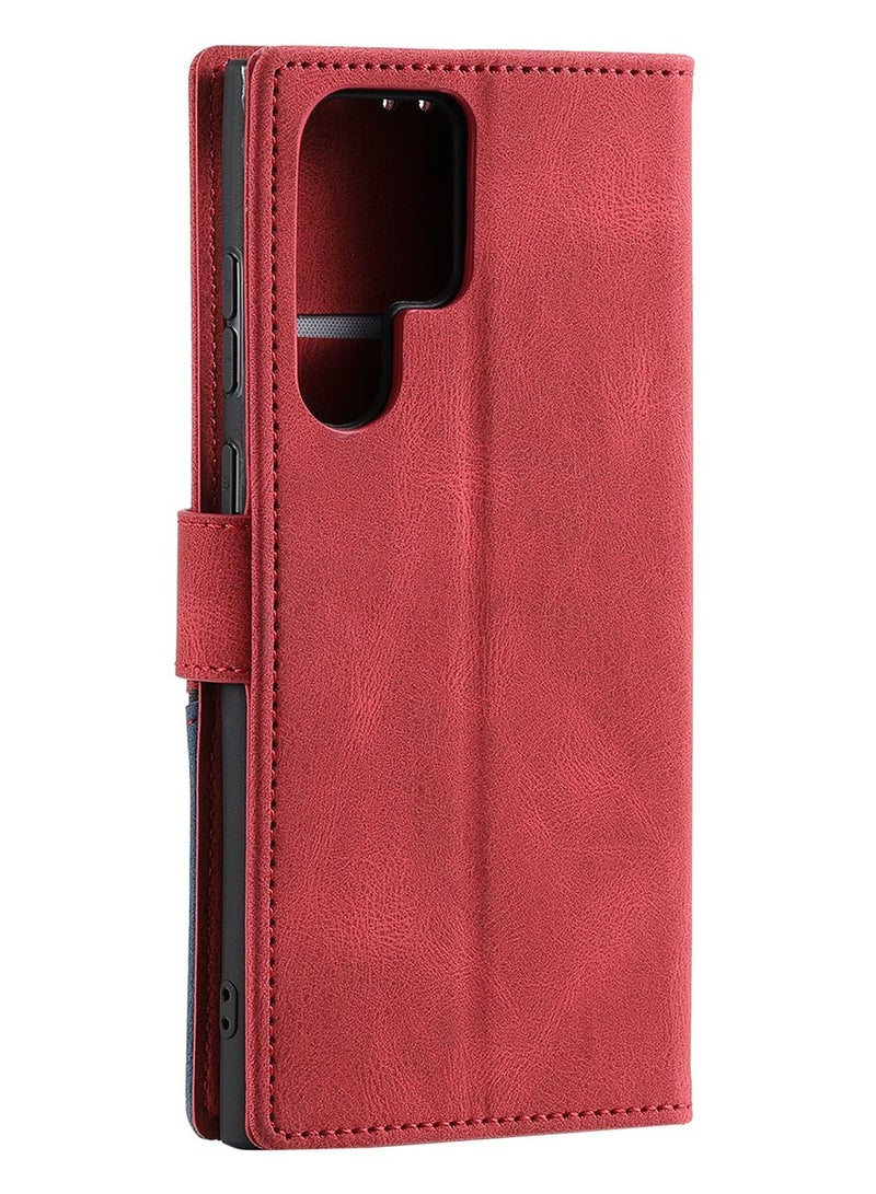 Suteni Color Block Flip Cover Card Slots Leather Phone Case for Samsung - Image 2