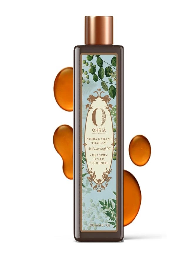 Ohria Ayurveda Nimba Karanj Thailam Anti-Dandruff Hair Oil | Neem, Triphala, Karanj | Scalp Health & Hair Nourishment | For All Hair Types | 200ml - Image 1