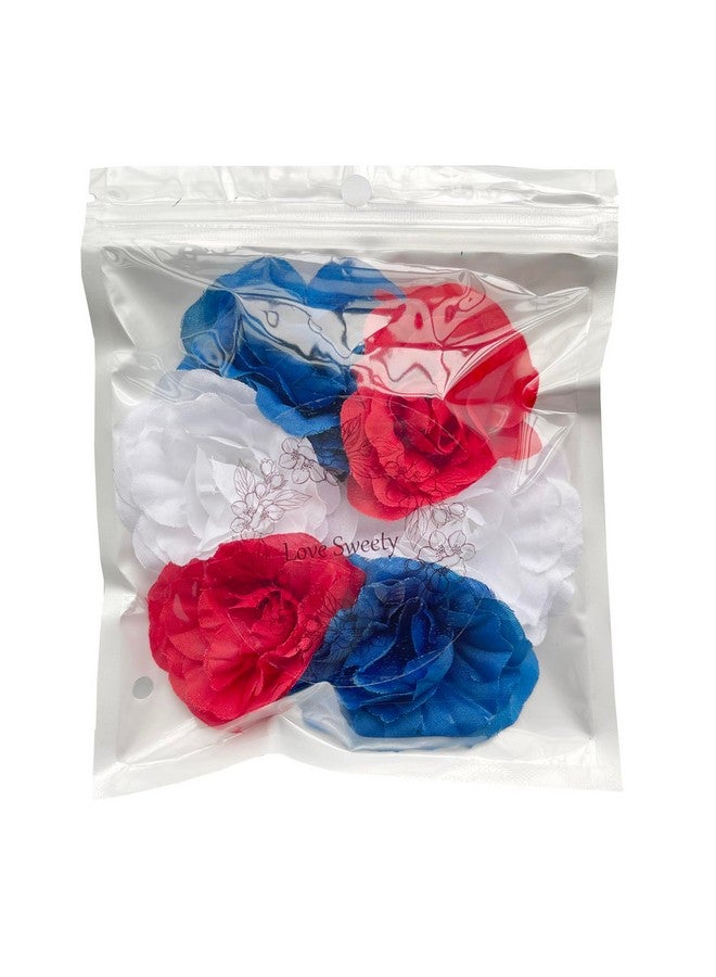 لوف سويتي عصابة رأس على شكل زهرة الورد وتاج زهور وإكليل شعر مكسيكي (أحمر وأبيض وأزرق) - Image 2