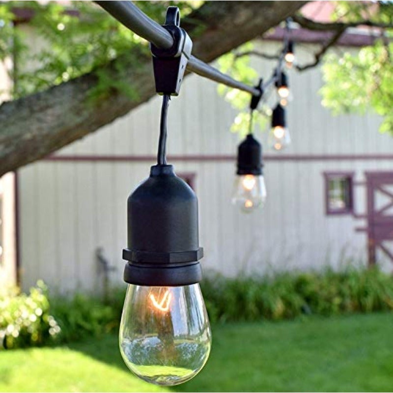 'Waterproof LED Outdoor String Lights - Hanging 2W Vintage S14 bulbs - 14.4M Premium Quality For Patio Lights Create Cafe Ambience in Your Backyard- Warm Light - Image 3