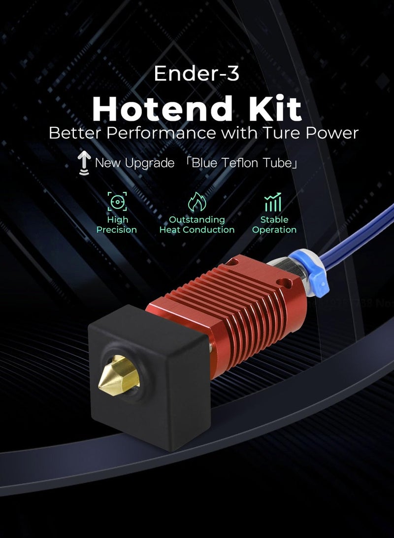 Ender 3 MK8 Hotend Kit, 24V Extruder with 0.4mm Nozzle and Blue Teflon Tube, Smooth Performance, No Clogging, Fits Creality Ender-3 Series - Image 2
