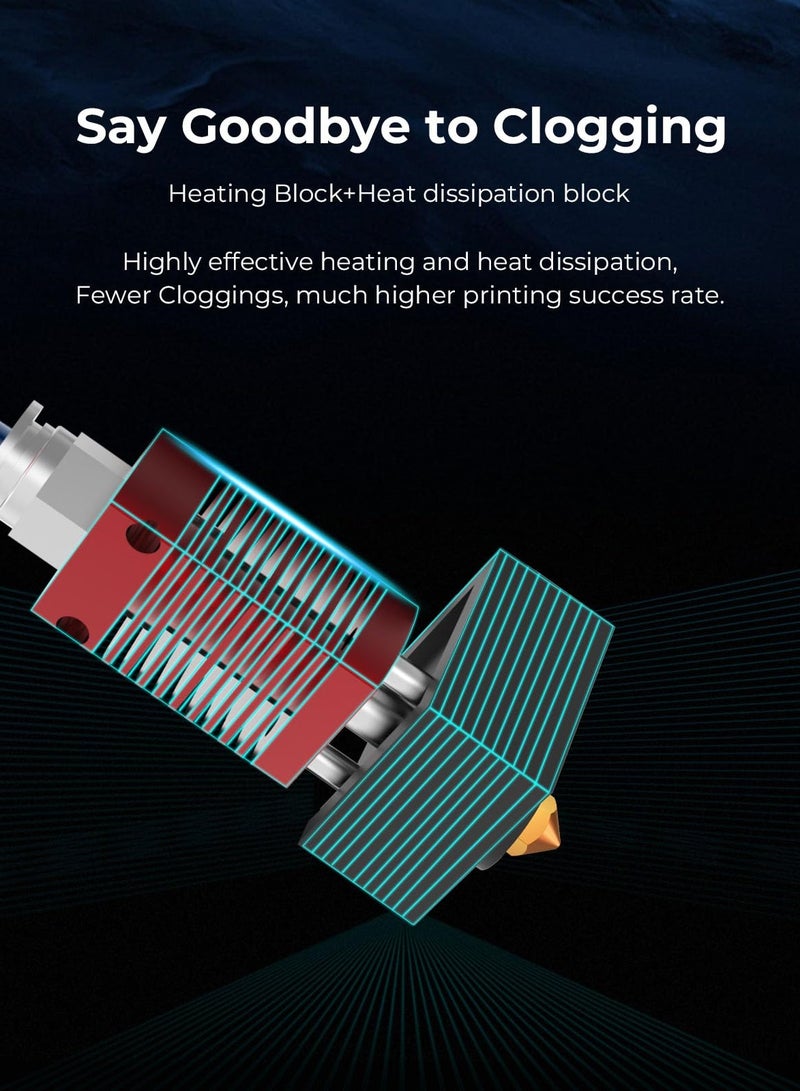Ender 3 MK8 Hotend Kit, 24V Extruder with 0.4mm Nozzle and Blue Teflon Tube, Smooth Performance, No Clogging, Fits Creality Ender-3 Series - Image 3