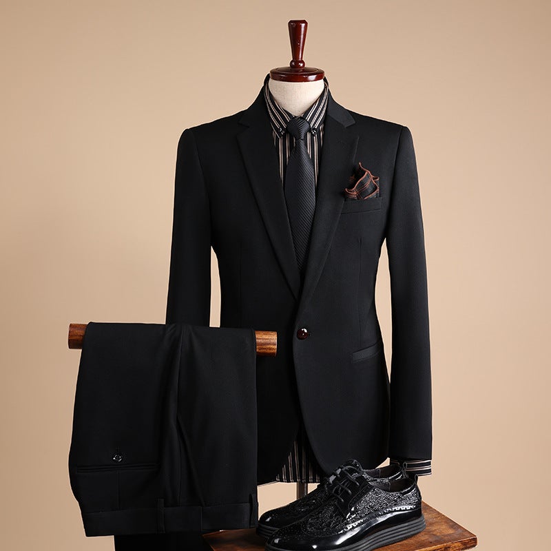 Four Seasons British Suit Men'S Suit Slim Fit Business Formal Wear With Bridegroom Wedding Dress Suit Two-Piece Suit Autumn - Image 2