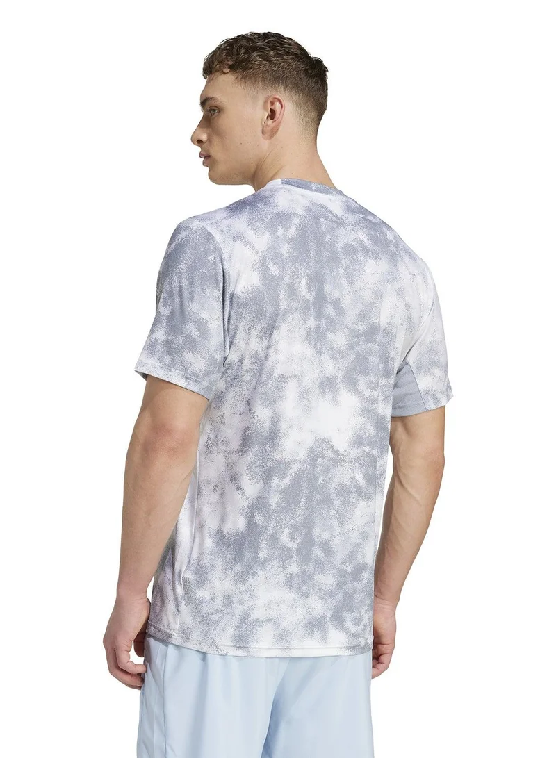 Adidas Sea Aop Tee Grey Training T-Shirts For Men XS