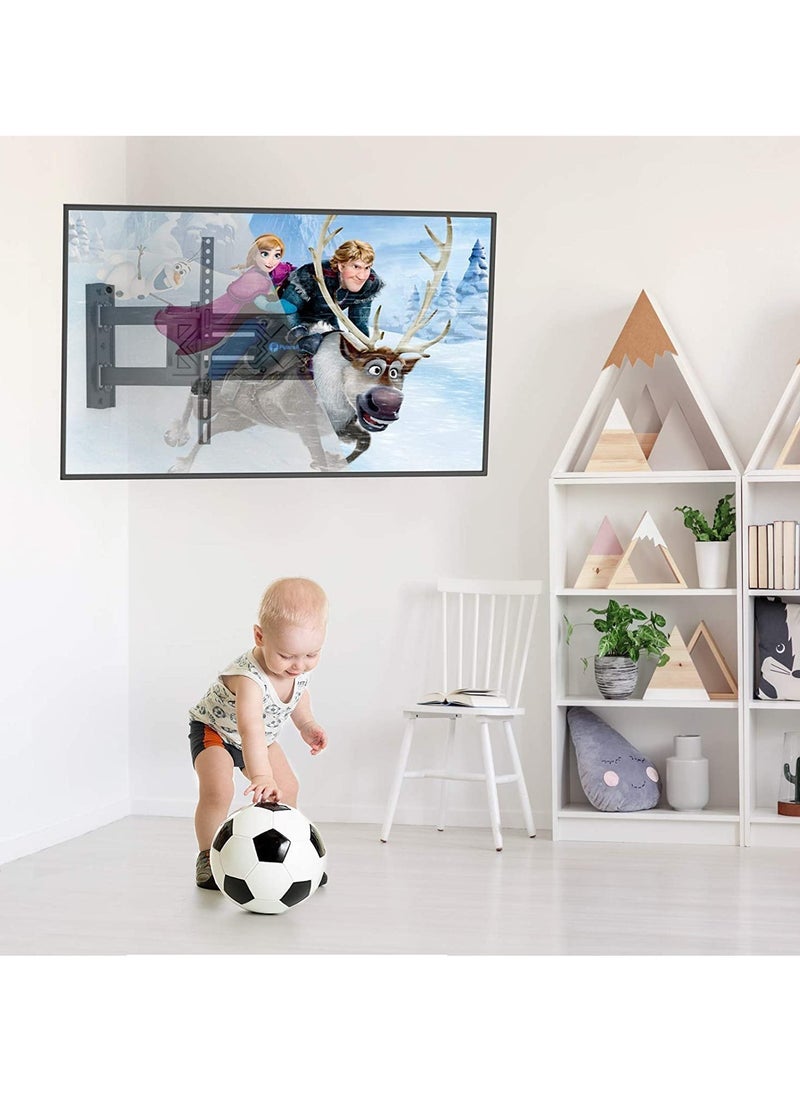 ELTRAZONE Lcd, Led Tv Wall Bracket For 26 Inch To 55 Inch Tv 180 DEGREE Rotation And 15 DEGREE + Tilt View, Swivel Articulating, Full Motion Tv Wall Mount, Black  - Image 3