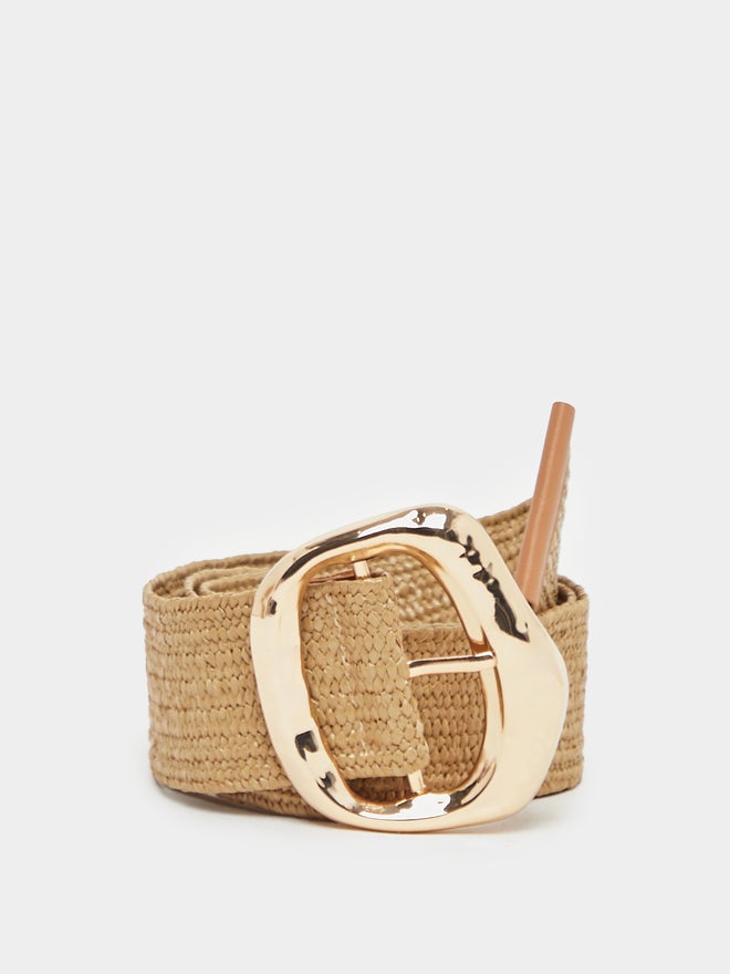 Styli Styli Solid Jute Gold Buckle Belt  - Image 1