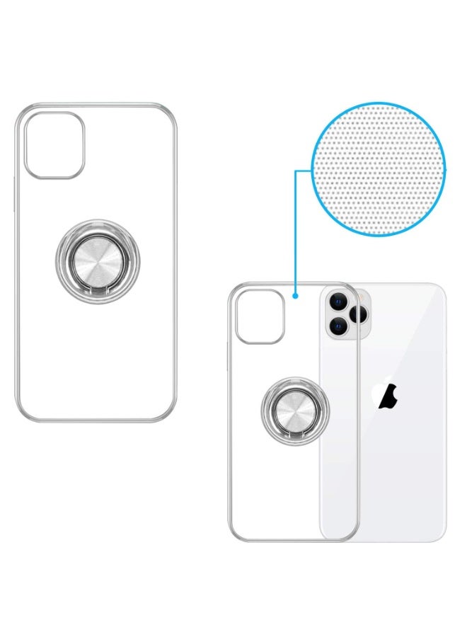 Compatible with iPhone 12 Pro Max 6.7" Clear Silicone TPU Phone Case with Ring Holder Kickstand, Anti-Scratch Shockproof Protective Cover - Image 5