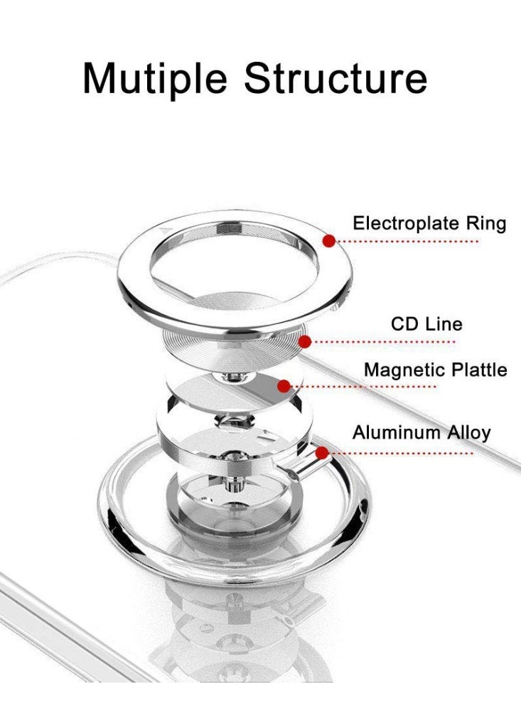 Compatible with iPhone 12 Pro Max 6.7" Clear Silicone TPU Phone Case with Ring Holder Kickstand, Anti-Scratch Shockproof Protective Cover - Image 2