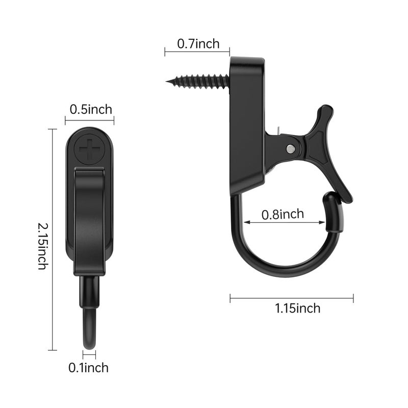 Elrswy Hanger Hooks String Light Hooks Screw-In Hooks For Hanging String Lights And Wire Wind Chimes Plastic And Steel Black 20 Pack - Image 5