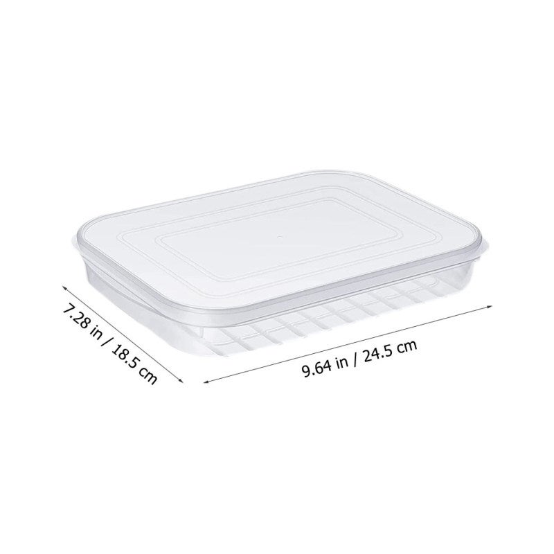 2Pcs Fridge Box Refrigerator Container Seafood Keeper Stackable Clear Storage Cases - Image 2