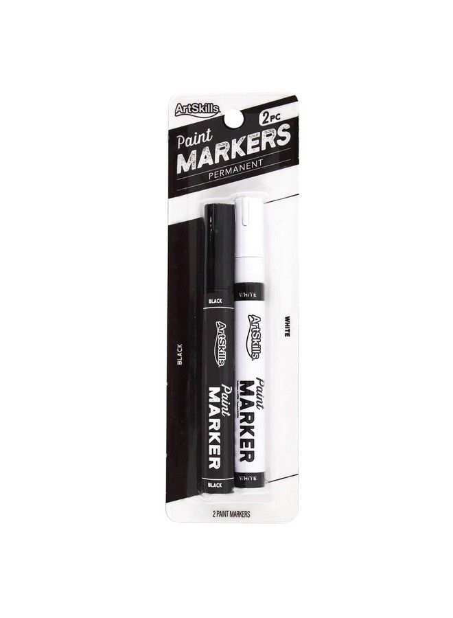 ArtSkills Acrylic Paint Pens Black And White Paint Markers For Kids Fine Tip Markers For Painting Glass Ceramic Wood Metal Art Supplies For Kids & Adults - Image 2