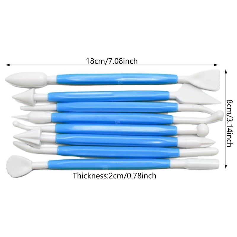 8Pcs Cake Fondant Sculpting Tool Fondant Cake Cutter Cake Mould Tool Cake Scraper Clay Modeling Set - Image 4