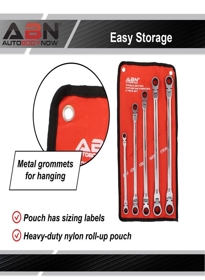 ABN 5pc Ratcheting Wrench Set - Ratchet Tools Double End Flex Head Replacement Tools for Metric Ratcheting Wrench Set - Image 4