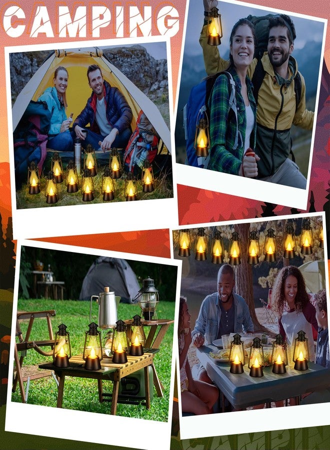 Ferraycle 24 Pcs Mini Lantern for Centerpiece Western Wedding Decor 4 Inch Camping Decorative with LED Candle Vintage Hanging Lantern Ornaments Bulk for Cowboy Cowgirl Xmas Party Decoration (Black) - Image 5