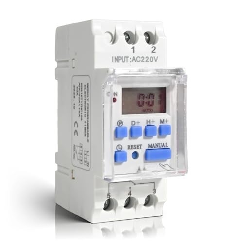 SENSILUX Programmable Digital Timer Switch 30A | Daily & Weekly Time Relay Controller | DIN Rail Mount | LCD Display Automatic ON Off Timer | 30A / 240V AC Includes Battery Backup - Image 1