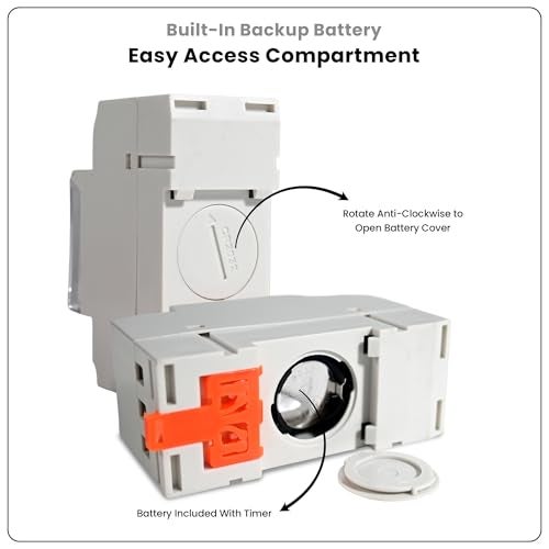 SENSILUX Programmable Digital Timer Switch 30A | Daily & Weekly Time Relay Controller | DIN Rail Mount | LCD Display Automatic ON Off Timer | 30A / 240V AC Includes Battery Backup - Image 4