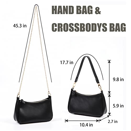 VODIU Clutch Tote Handbags with 2 Removable Straps and Zipper Closure Crossbody Bags Shoulder Purse Handbag for Women - Image 3
