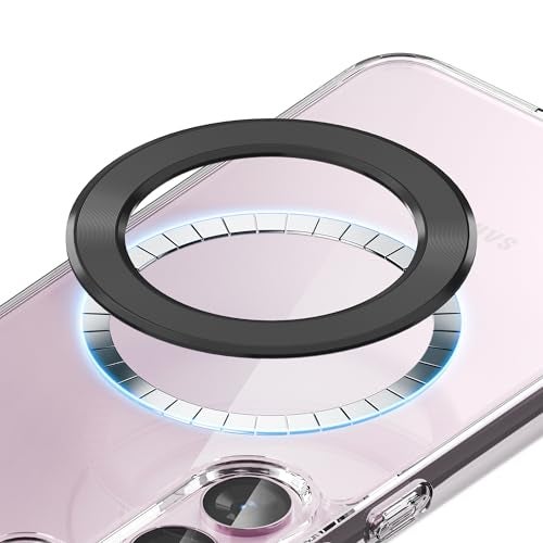 Sinjimoru for MagSafe Sticker, Magnetic Ring for Phone Case, Adaptor for MagSafe, 1000g Magnet Strength, Wireless Charging, M-Ring Plate Black - Image 1