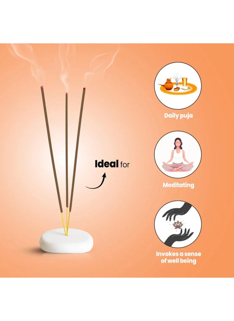 Hashcart Hashcart Rajnigandha Premium Incense Sticks 125g with 8085 Stick of Tuberose Fragrance 4550 Mins Burn Time with Holder  - Image 4