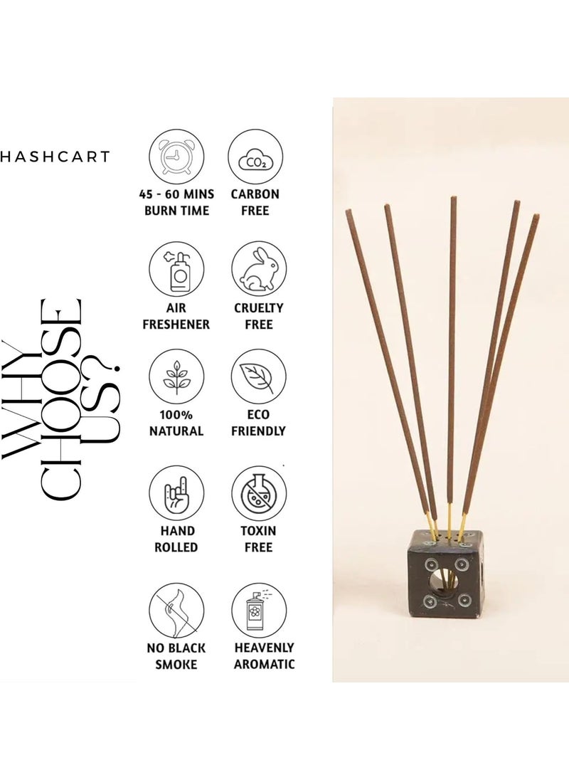 Hashcart Hashcart Rajnigandha Premium Incense Sticks 125g with 8085 Stick of Tuberose Fragrance 4550 Mins Burn Time with Holder  - Image 2