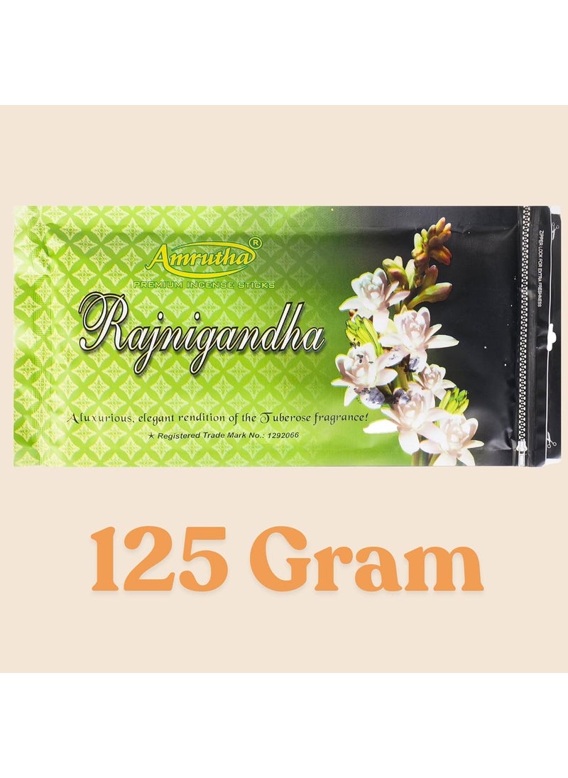 Hashcart Hashcart Rajnigandha Premium Incense Sticks 125g with 8085 Stick of Tuberose Fragrance 4550 Mins Burn Time with Holder  - Image 3
