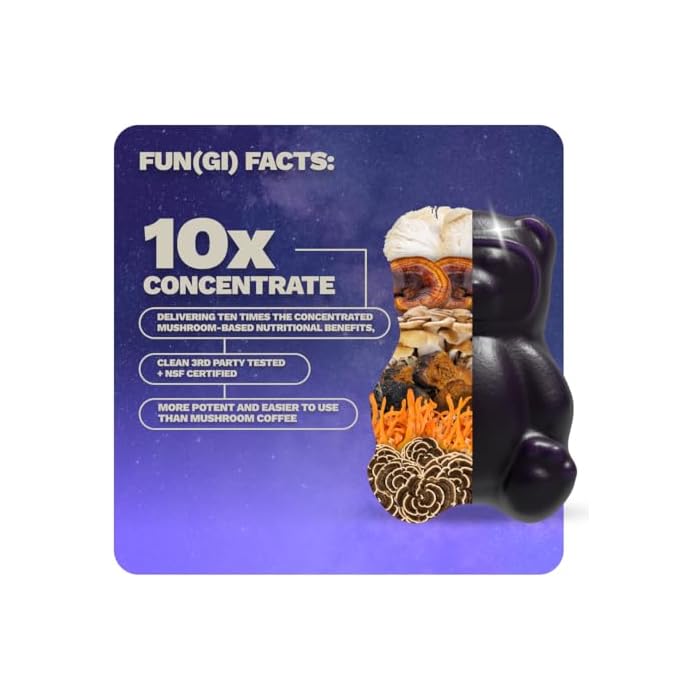Grüns Nutrops Lions Mane Mushroom Gummies for Adults, Functional Nootropics, Herbal Brain Supplement for Energy, Brain Health, Cognitive, Memory & Focus, Reishi, Chaga, Cordyceps, Coriolus, 28 Count - Image 5