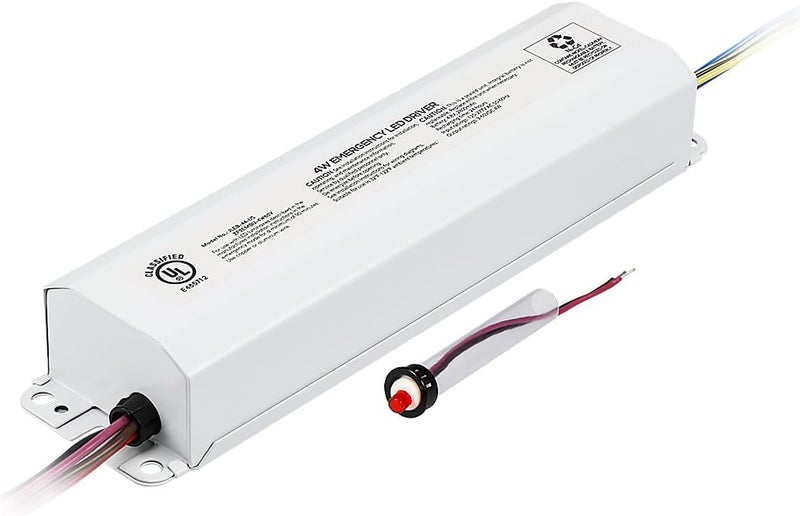 LEONLITE 4W LED Emergency Driver, 120V-277VAC, Voltage Range 3-60VDC, UL Listed, Fit for Commercial Fixture 4-40W, Rechargeable Backup Battery, 90mins Duration, for Recessed Ceiling, Panel - Image 1