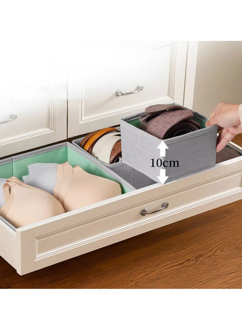 Hanayo 4 Pcs Closet Drawer Organizer Foldable Underwear and Bras Drawer Organizers Non-woven Fabric Storage Box Divider Bins for Bra Socks Underware Ties Clothes (Grey) - Image 4