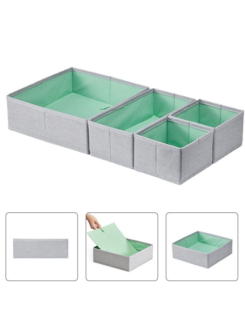 Hanayo 4 Pcs Closet Drawer Organizer Foldable Underwear and Bras Drawer Organizers Non-woven Fabric Storage Box Divider Bins for Bra Socks Underware Ties Clothes (Grey) - Image 5