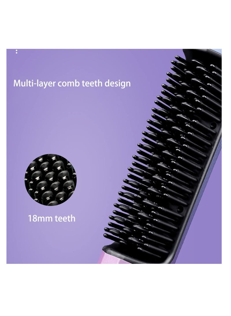 Excefore - Portable Cordless Hair Straightening Brush, with 3 Levels Temperature Auto-Off Anti-Scald Function, Travel Curler Styler, USB C or TypeC Rechargeable Electric Wireless Hair Straightener Comb - Image 1