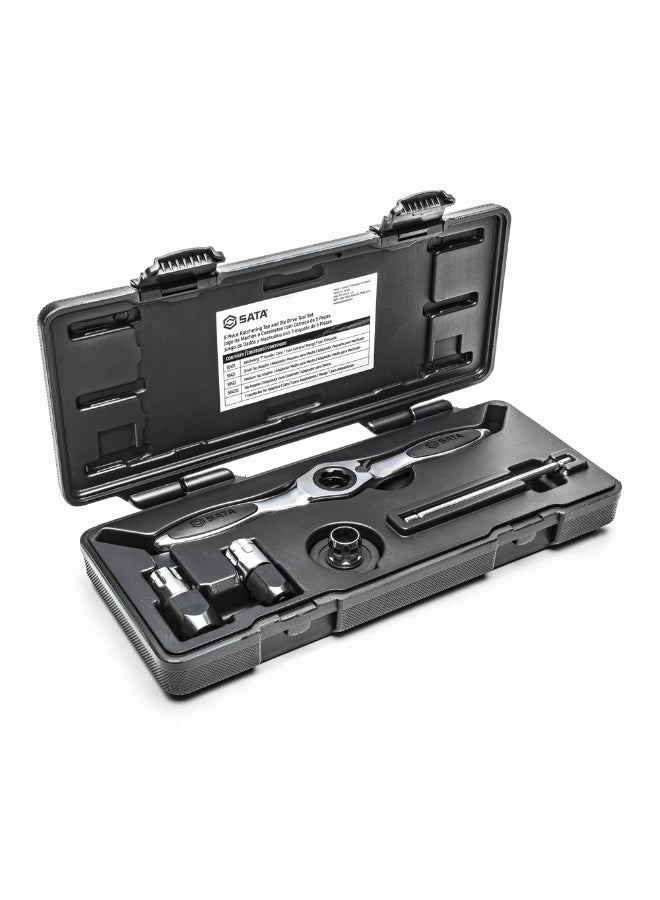 SATA ST50402 5-Piece 3/8" Medium Ratcheting Tap and Die Drive Tool Set - Image 1