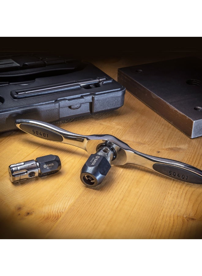 SATA ST50402 5-Piece 3/8" Medium Ratcheting Tap and Die Drive Tool Set - Image 5