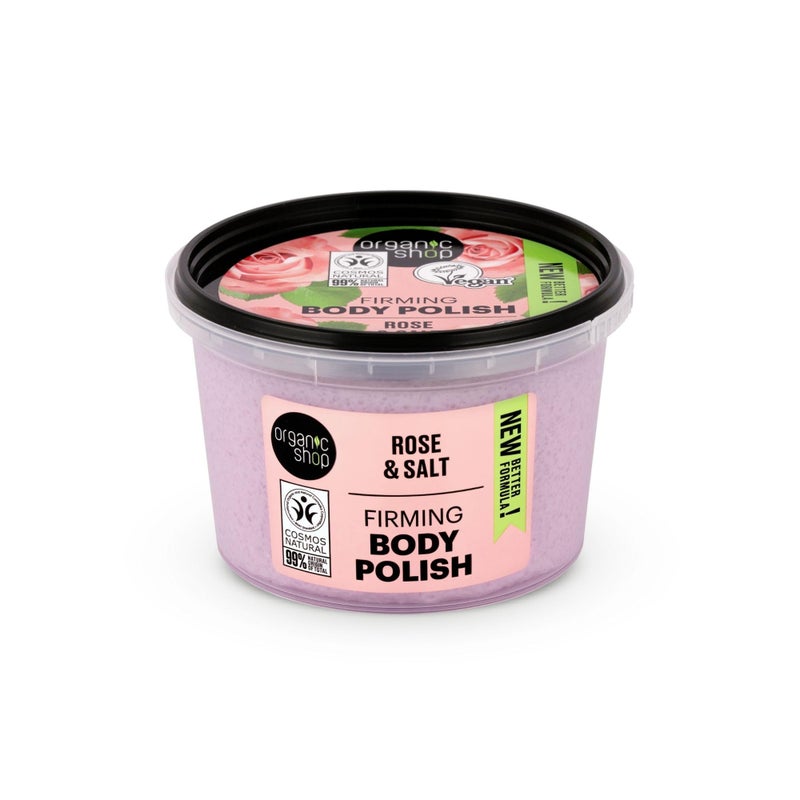 Organic Shop Body Polish Natural Rose and Salt 250ml - Image 1