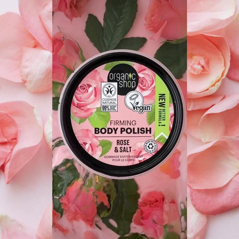 Organic Shop Body Polish Natural Rose and Salt 250ml - Image 3