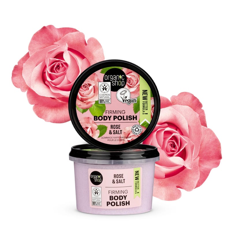 Organic Shop Body Polish Natural Rose and Salt 250ml - Image 2