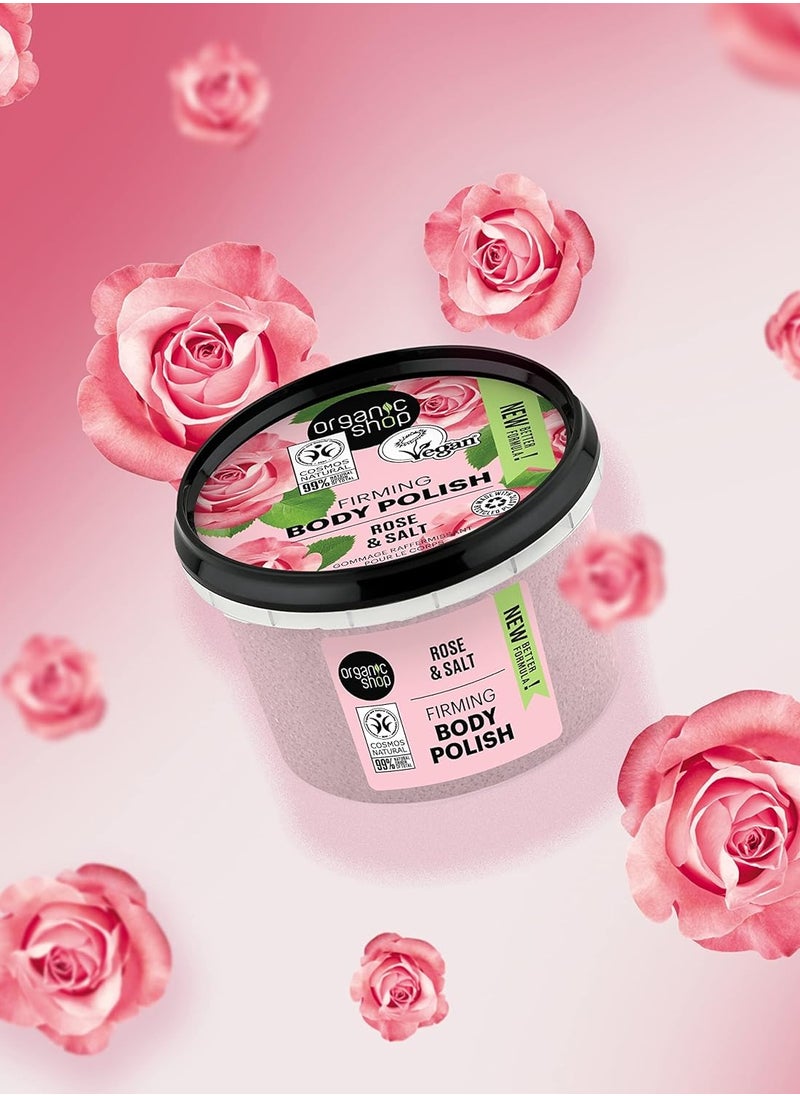 Organic Shop - Body Polish Natural Rose and Salt 250ml - Image 1