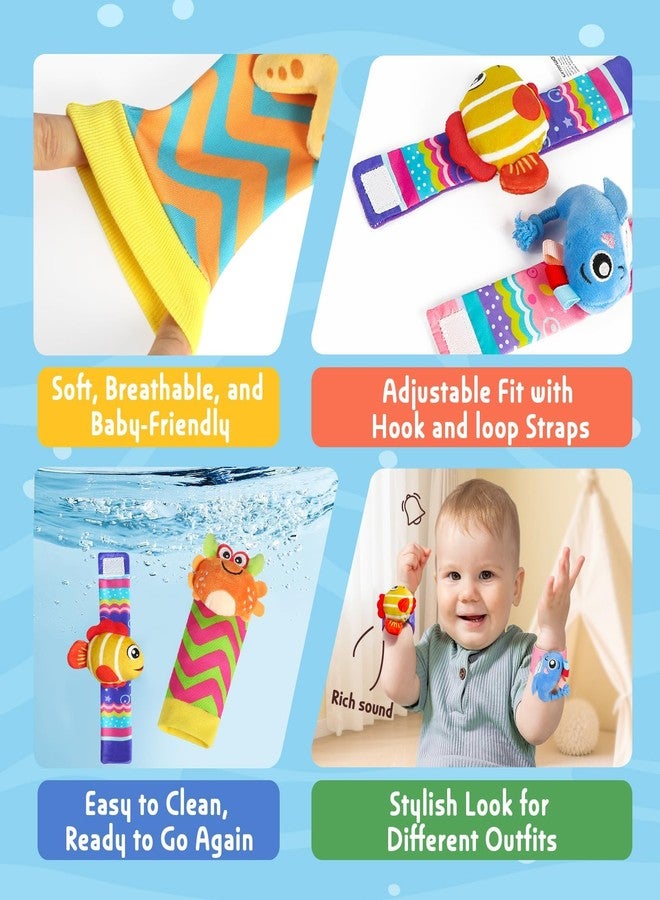 URMYWO Wrist Rattles for Baby - Rattle Socks - Foot Finder Set - Baby Toys for 0-12 Months Infant - Newborn Essentials - Early Learning Sensery Toys for Boy Girl as Shower Gifts Easter Basket Stuffer - Image 4