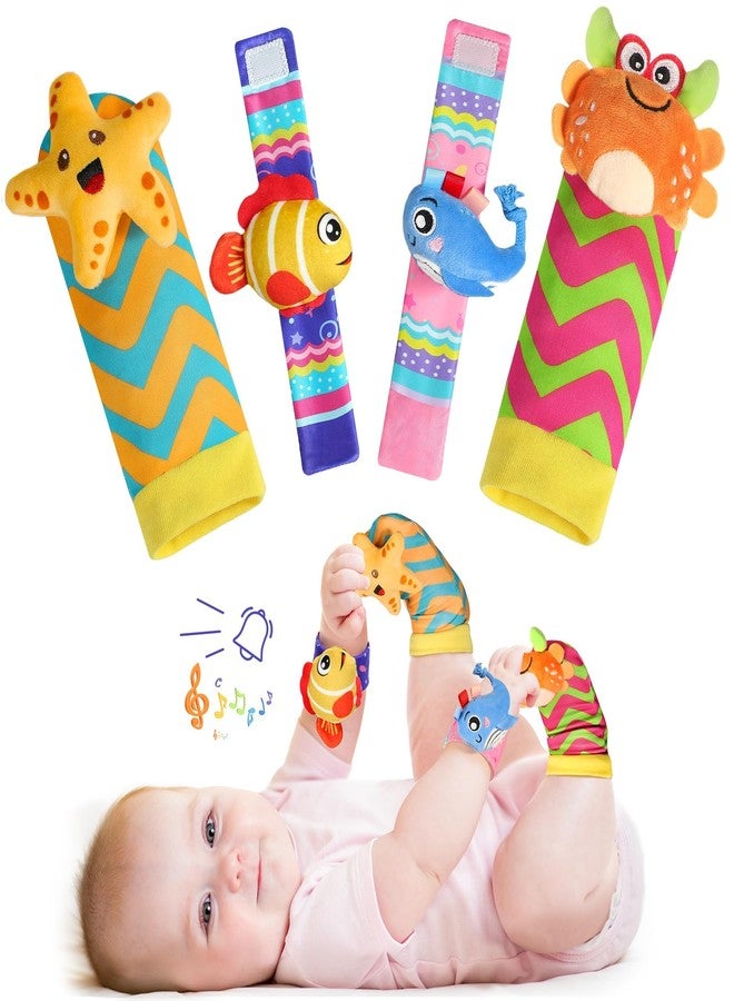 URMYWO Wrist Rattles for Baby - Rattle Socks - Foot Finder Set - Baby Toys for 0-12 Months Infant - Newborn Essentials - Early Learning Sensery Toys for Boy Girl as Shower Gifts Easter Basket Stuffer - Image 1