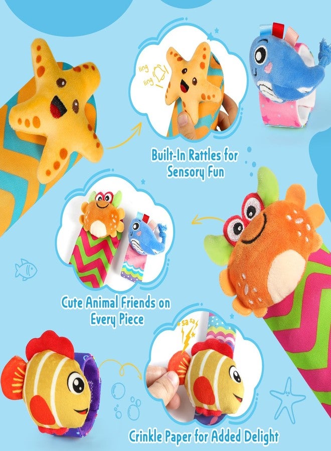 URMYWO Wrist Rattles for Baby - Rattle Socks - Foot Finder Set - Baby Toys for 0-12 Months Infant - Newborn Essentials - Early Learning Sensery Toys for Boy Girl as Shower Gifts Easter Basket Stuffer - Image 3