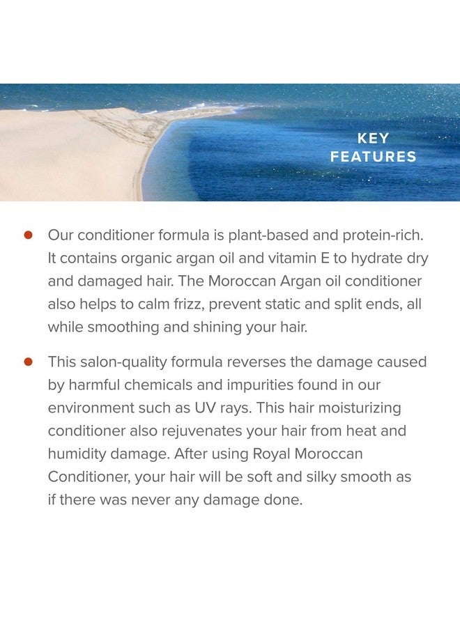 Royal Moroccan Moisturizing Conditioner Hair Products - Moisturizing Conditioner For Dry and Colored Hair 300 ml 10.14 fl.oz, Base of Moroccan Argan oil, For color - Treated Hair, Frizzy Hair. - Image 4
