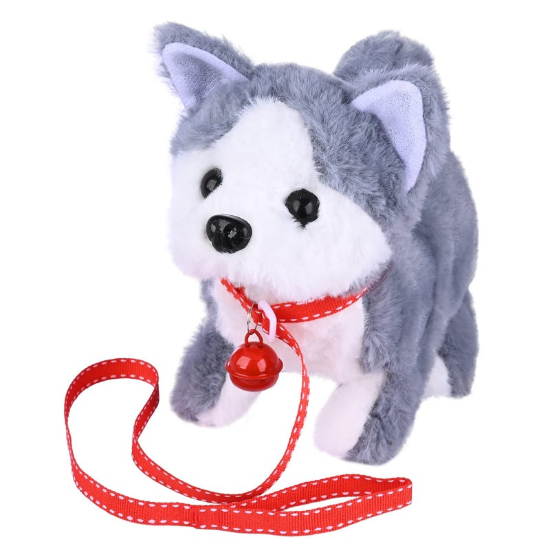 WorWoder Plush Husky Dog Toy Puppy Electronic Interactive Pet Walking Barking Tail Wagging Stretching Companion Animal for Kids - Image 2