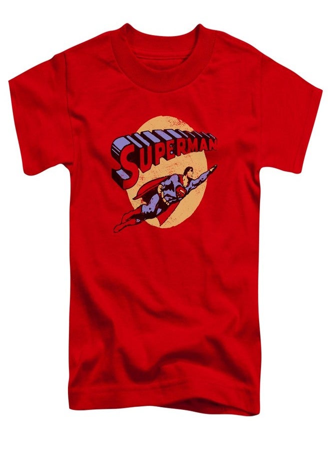 Trevco Superman Fly by Unisex Toddler T Shirt for Boys and Girls, Large (4T) Red - Image 1