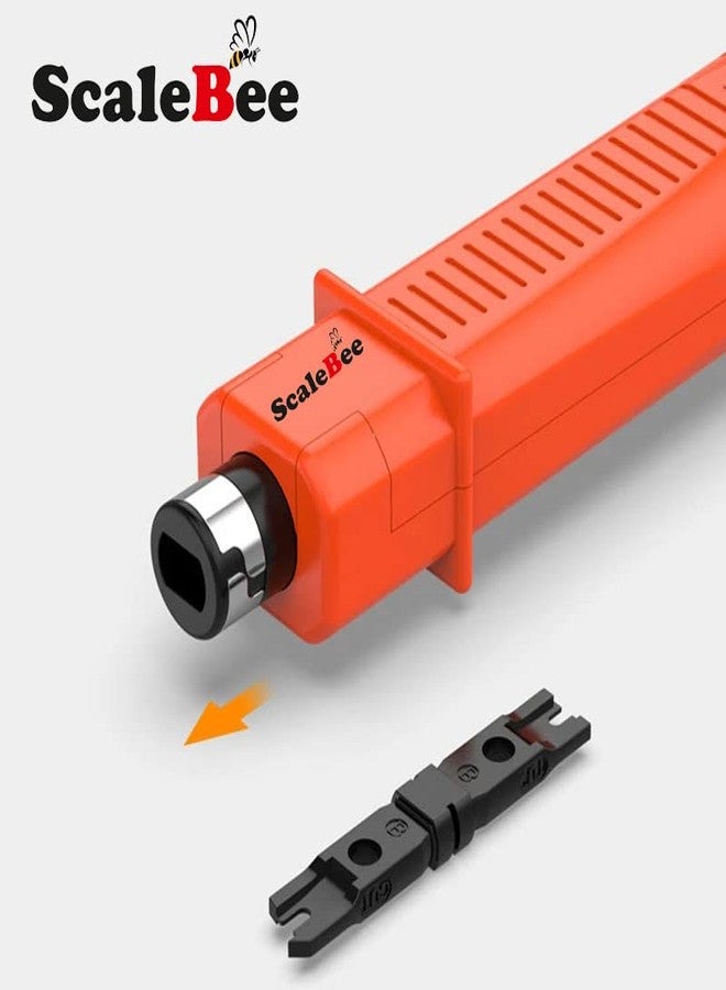 Scalebee Punch Down Impact Tool,Network Wire Stripper,Multifunctional Stripping Cutter Hand Tool for All Types of 110 Modules (Orange) - Image 4